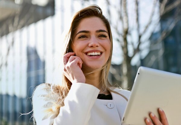 Woman who is anxious for nothing because she trusts God
