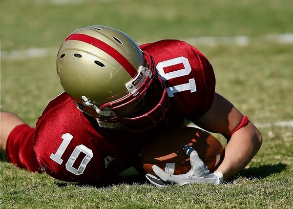 Player injured on the football field
